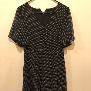 Ann Taylor Factory Flutter Sleeve Polka Dot Midi 2